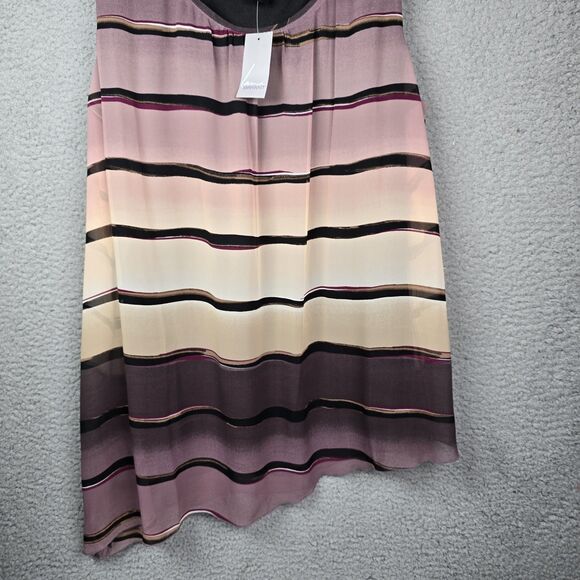 Lane Bryant Womens Top Blouse 14W Plus Ombre Stripe Overlap Split Back Flowy - Picture 5 of 12